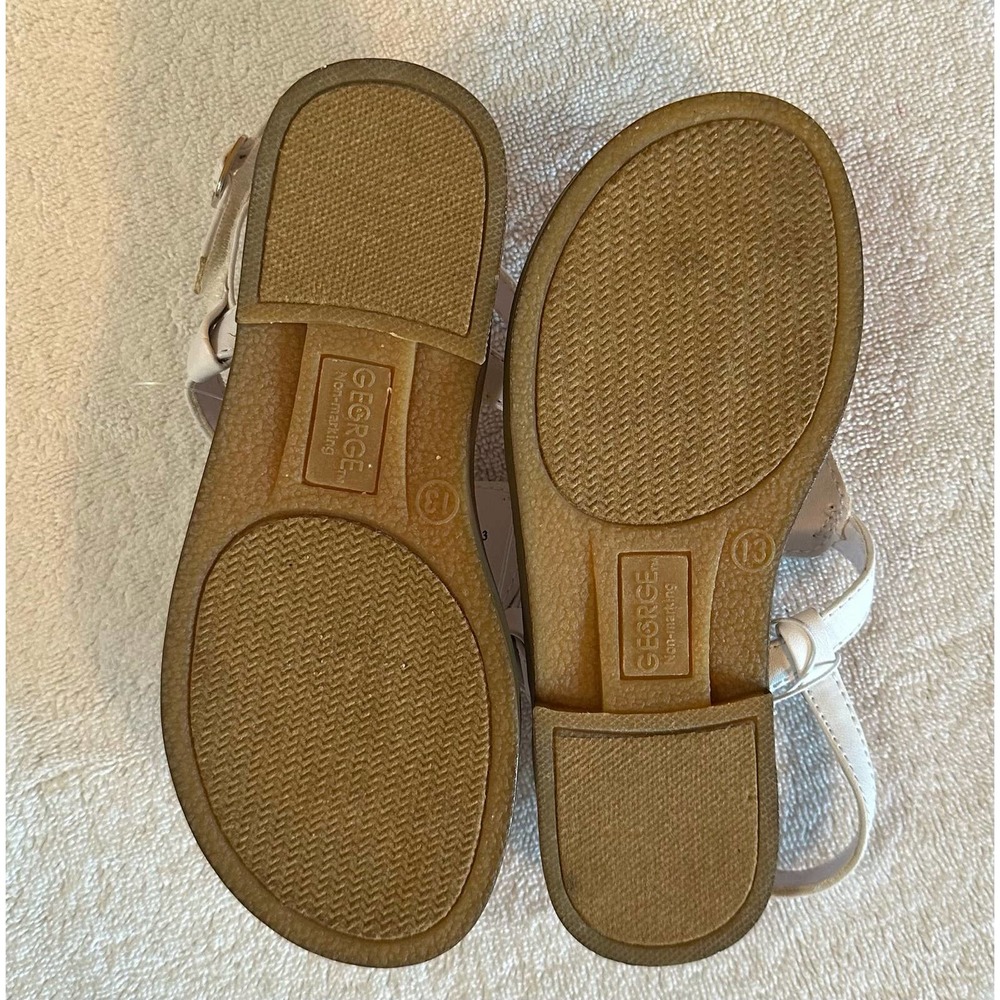 NWT, George Girl's Size 13 White Sandal - Picture 10 of 10